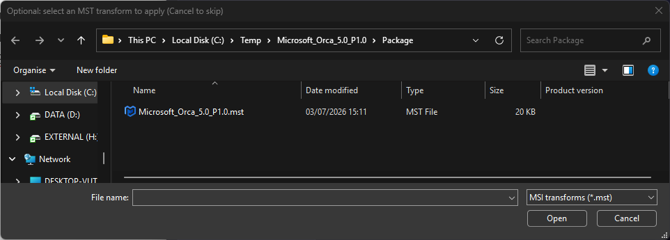 Install with Verbose Log running in the background